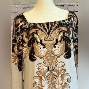 New York & Company Black and Gold Midi Dress